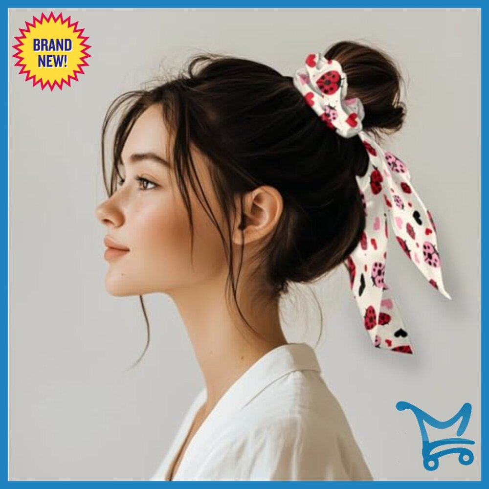 Soft 3-Piece Pajama Set with Bow Hair Band, Long Sleeve V-Neck Top & Pants - Picture 6 of 6